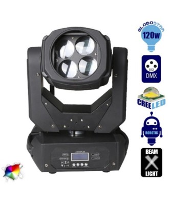 Επαγγελματική Κινούμενη Ρομποτική Κεφαλή TORNADO Super Beam CREE Prism LED 120W 230V 2° DMX512 RGBW GloboStar 51113